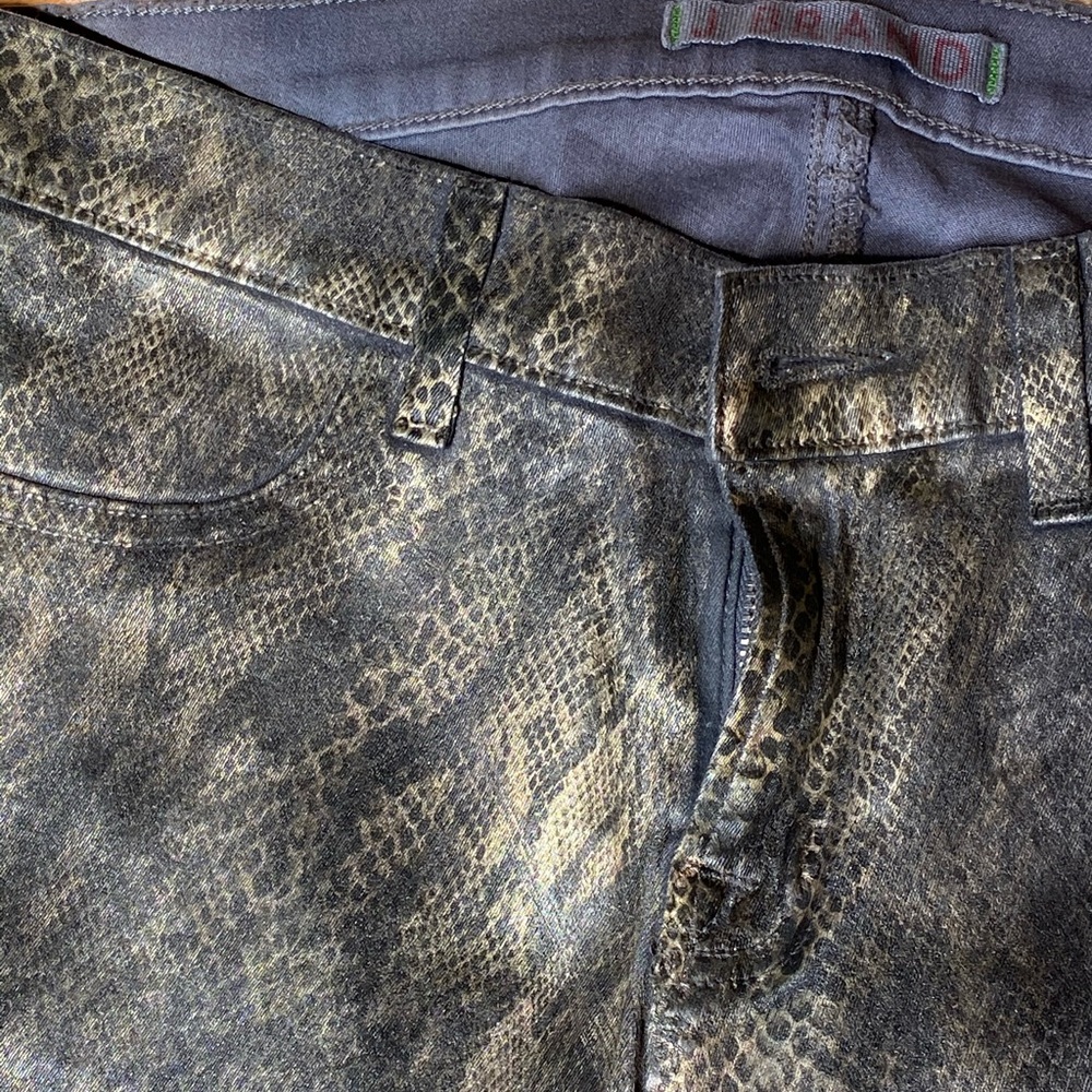 J Brand Metallic Snakeskin Skinny Leg Jean